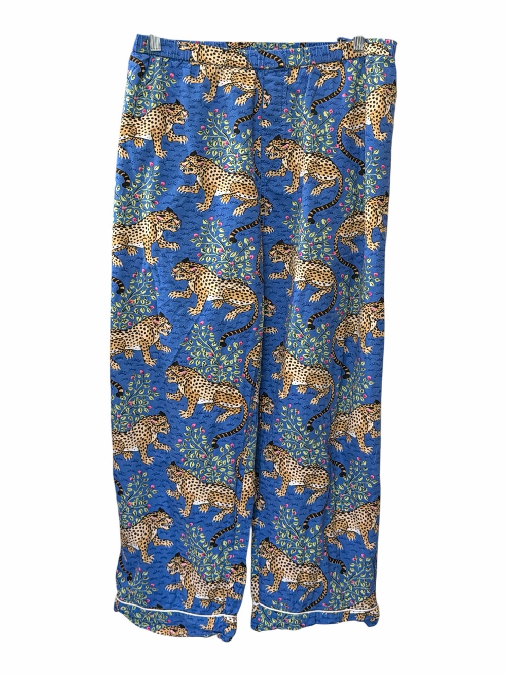 Printfresh Leopard Print Pajama Pants in Blue and Tan 2X